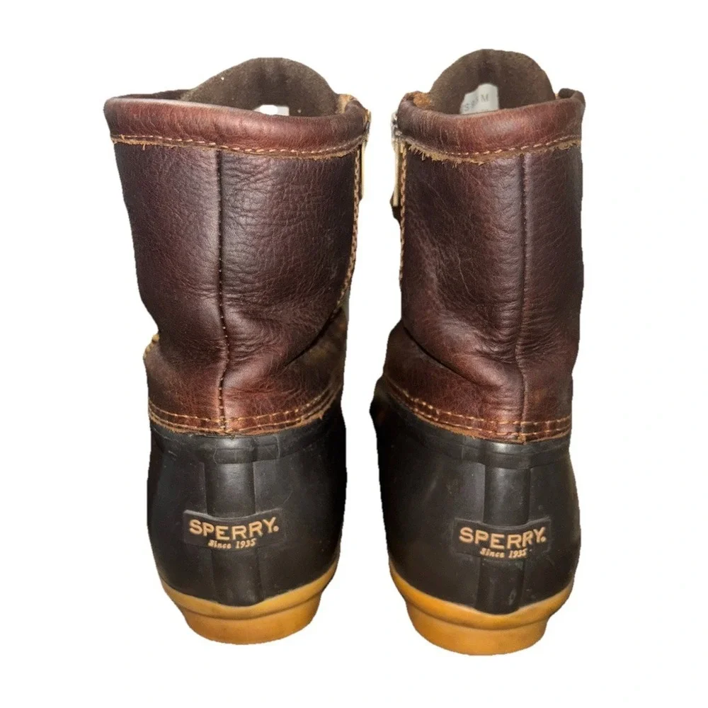 Sperry Top-Sider Women's Size 9.5 M Saltwater Duck Boots Tan Dark Brown STS91176
